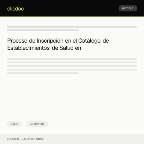 Vista previa del documento Trámite para la Inscripción en el Catálogo de Establecimientos de Salud — Salud, Guatemala