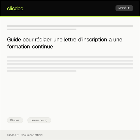 Aperçu du document Inscription à un programme de formation continue — Études, Luxembourg