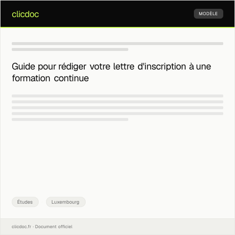 Aperçu du document Inscription à un cursus de formation continue pour professionnels — Études, Luxembourg