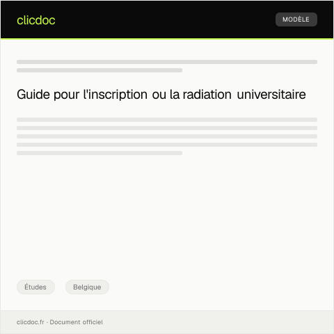Aperçu du document Inscription ou radiation d’un étudiant auprès de l’université — Études, Belgique