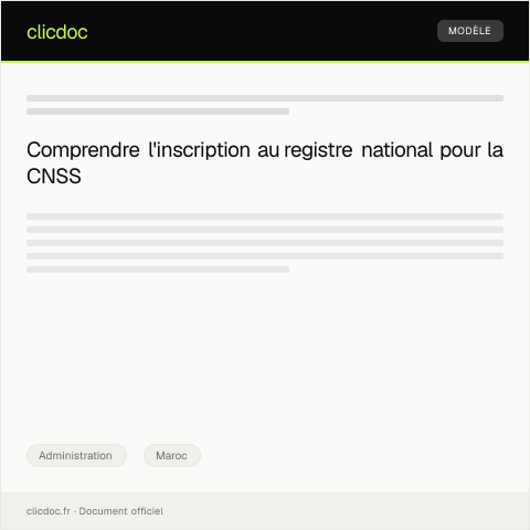 Aperçu du document Inscription au registre national — Administration, Maroc
