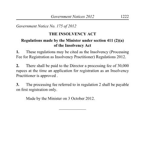 Document preview: GN No. 175 of 2012 — Document, Mauritius (CERFA n°GN-No.-175-of-2012)