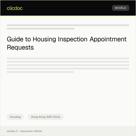 Document preview: Inspection Appointment Request房屋檢查預約申請 — Housing, Hong Kong SAR China