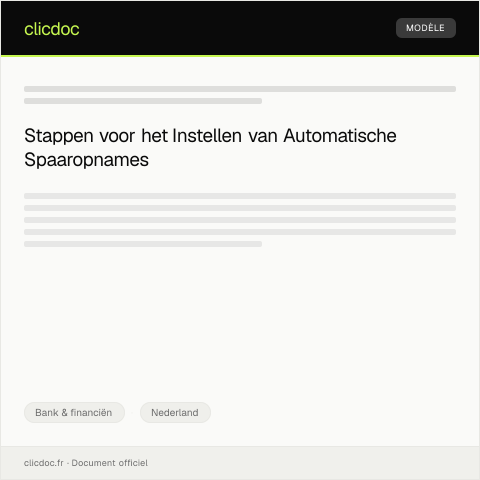 Documentvoorvertoning: Instructies voor het instellen van automatische spaaropnames — Bank & financiën, Nederland