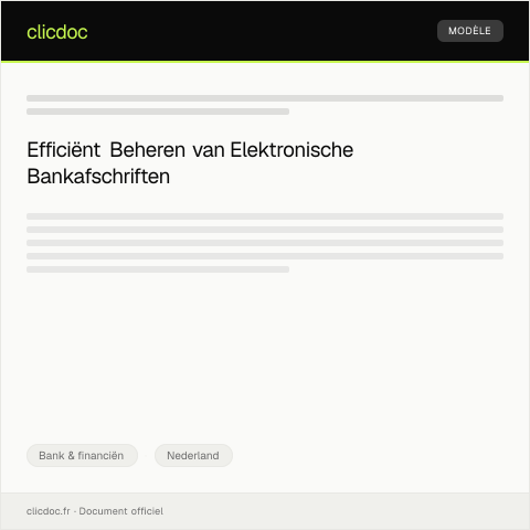 Documentvoorvertoning: Instructies voor elektronische bankafschriften — Bank & financiën, Nederland