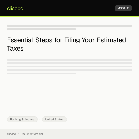 Document preview: Instructions for Filing Estimated Taxes — Banking & finance, United States