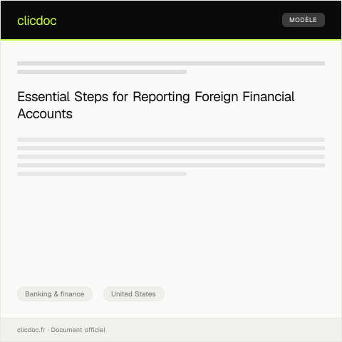 Document preview: Instructions for Reporting Foreign Accounts — Banking & finance, United States