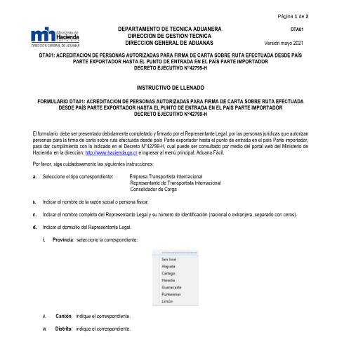 Vista previa del documento Instructivo formulario aplicacion decreto 42799 H mayo — Instructivo, Costa Rica (CERFA n°Instructivo_formulario_aplicacion_decreto_42799_H_mayo)