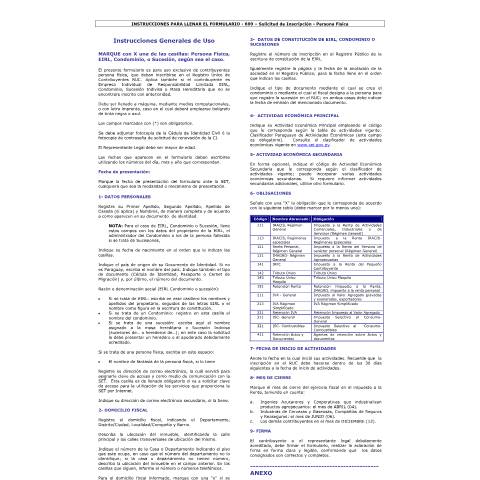 Vista previa del documento Instructivo del Formulario Nº 600 — Formularios Instructivos, Paraguay (CERFA n°F600)
