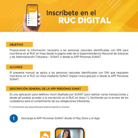 Vista previa del documento Instructivo para obtener el ruc digital desde el App personas — TRAMITES DE RUC, Perú