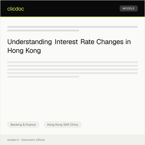 Document preview: Interest Rate Change Notification / 利率變動通知 — Banking & finance, Hong Kong SAR China