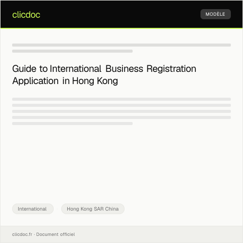 Document preview: Application for International Business Registration (IBR) in Hong Kong 香港國際商業登記申請 — International, Hong Kong SAR China