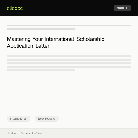 Document preview: International Scholarship Application / Tono mō ngā Tūemi Tertiāri ā-ao — International, New Zealand