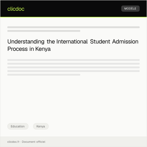 Document preview: International Student Admission Request (Form INT-KEN005) — Education, Kenya