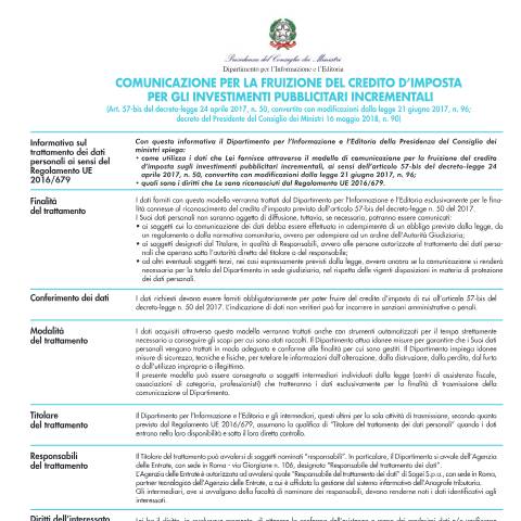 Anteprima documento Investimenti pubblicitari incrementali — Agevolazioni, Italia