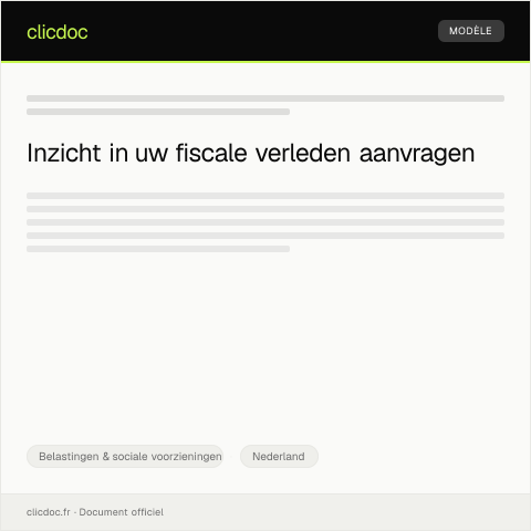 Documentvoorvertoning: Inzage in belastinggeschiedenis — Belastingen & sociale voorzieningen, Nederland