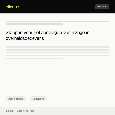Documentvoorvertoning: Inzage in overheidsgegevens over u — Administratie, Nederland