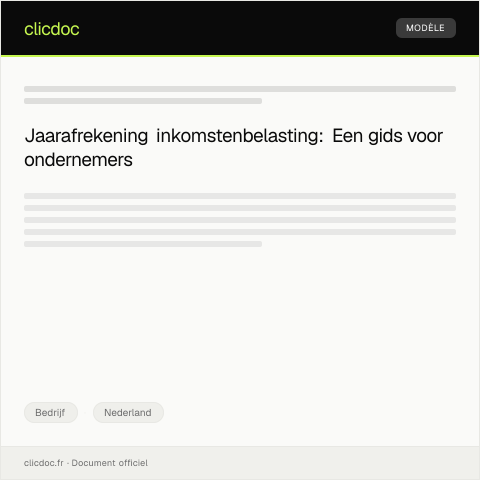 Documentvoorvertoning: Indiening jaarafrekening inkomstenbelasting voor bedrijf — Bedrijf, Nederland