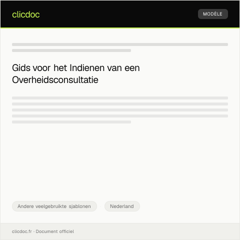 Documentvoorvertoning: Inzending overheidsconsultatie — Andere veelgebruikte sjablonen, Nederland