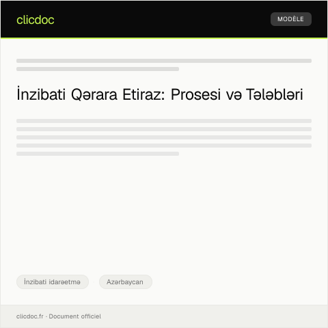 Document preview: İnzibati qərara etiraz və şikayət — İnzibati idarəetmə, Azərbaycan