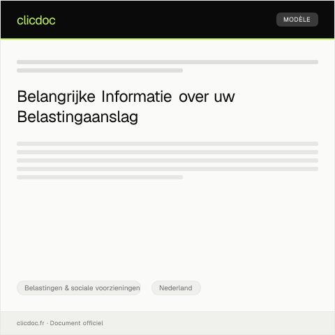 Documentvoorvertoning: Inzien belastingaanslag en specificaties — Belastingen & sociale voorzieningen, Nederland