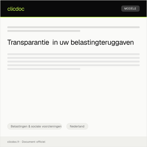 Documentvoorvertoning: Inzien van belastingteruggaven en credits — Belastingen & sociale voorzieningen, Nederland