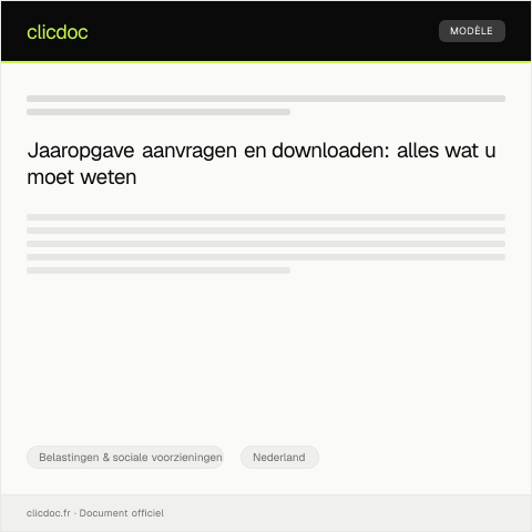 Documentvoorvertoning: Inzien en downloaden jaaropgaven — Belastingen & sociale voorzieningen, Nederland