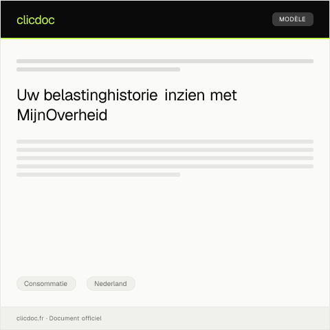 Documentvoorvertoning: Inzien van voorgaande belastingaangiften via MijnOverheid — Consommatie, Nederland