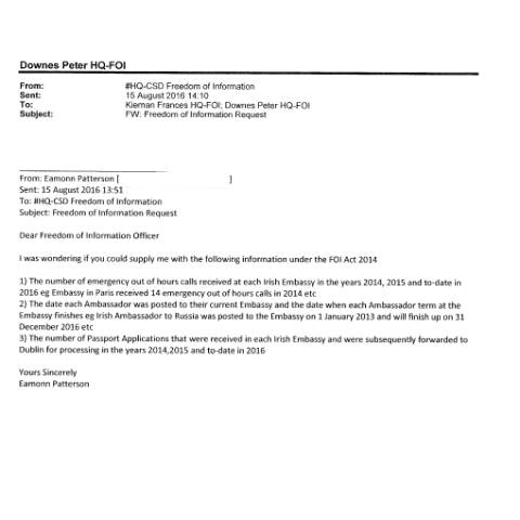 Document preview: FOI Request 16/119 — foi request 16119 — Department of Foreign Affairs, Ireland