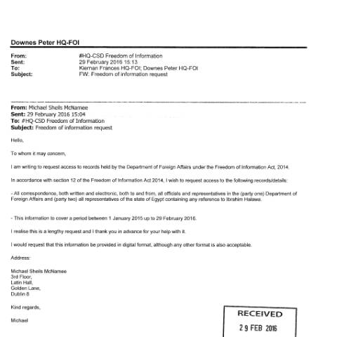 Document preview: FOI Request 16/026 — foi request 16026 — Department of Foreign Affairs, Ireland