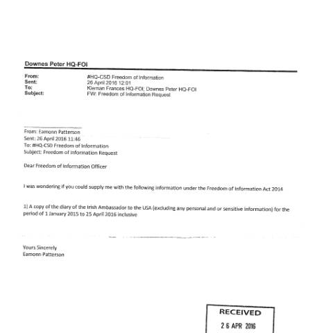 Document preview: FOI Request 16/052 — foi request 16052 — Department of Foreign Affairs, Ireland