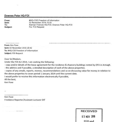 Document preview: FOI Request 16/182 — foi request 16182 — Department of Foreign Affairs, Ireland