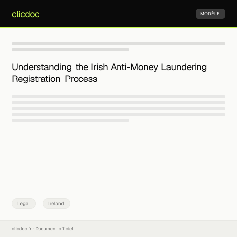 Document preview: Application for Irish Anti-Money Laundering Registration — Legal, Ireland