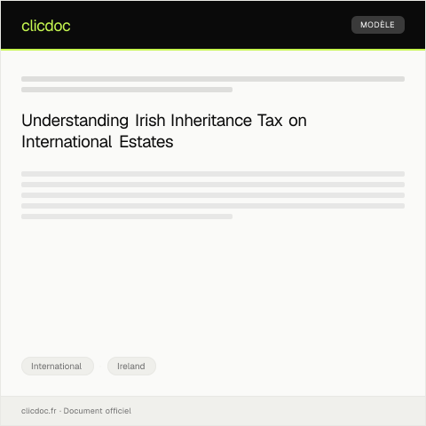 Document preview: Request for Guidance on Irish Inheritance Tax on International Estates — International, Ireland