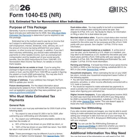 Document preview: IRS Form f1040esn — IRS, United States (CERFA n°1040ESN)