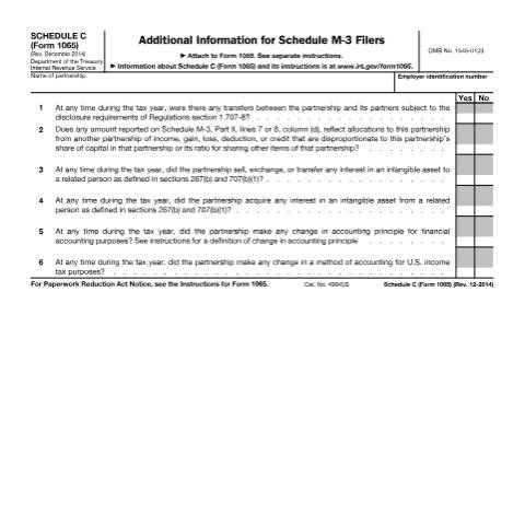 Document preview: IRS Form f1065sc — IRS, United States (CERFA n°1065SC)