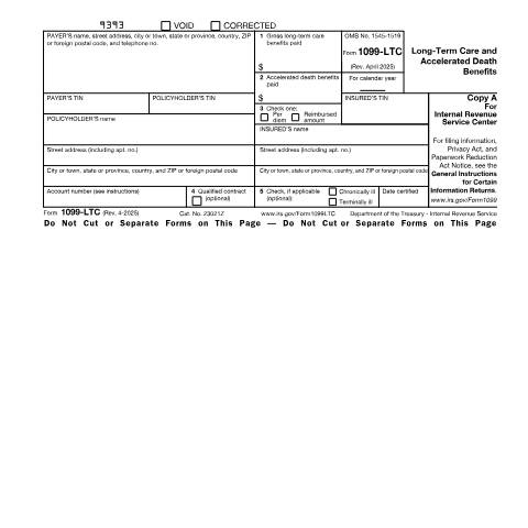 Document preview: IRS Form f1099ltc — IRS, United States (CERFA n°1099LTC)
