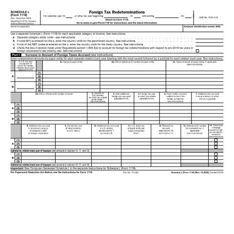 Document preview: IRS Form f1118sl — IRS, United States (CERFA n°1118SL)