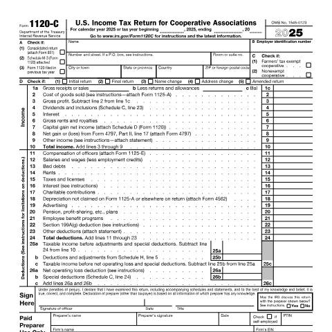 Document preview: IRS Form f1120c — IRS, United States (CERFA n°1120C)