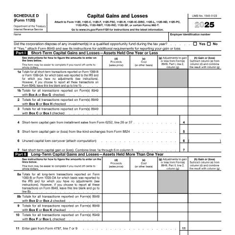 Document preview: IRS Form f1120sd — IRS, United States (CERFA n°1120SD)
