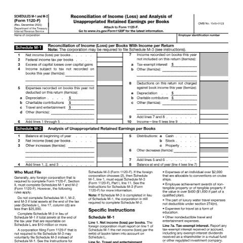 Document preview: IRS Form f1120fm1 — IRS, United States (CERFA n°1120FM1)
