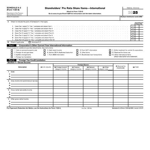 Document preview: IRS Form f1120sk2 — IRS, United States (CERFA n°1120SK2)