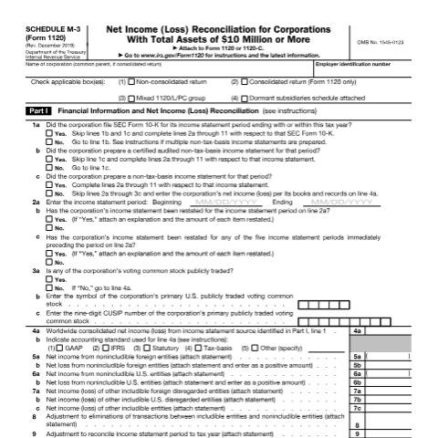 Document preview: IRS Form f1120sm3 — IRS, United States (CERFA n°1120SM3)