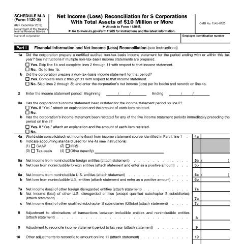 Document preview: IRS Form f1120ss3 — IRS, United States (CERFA n°1120SS3)