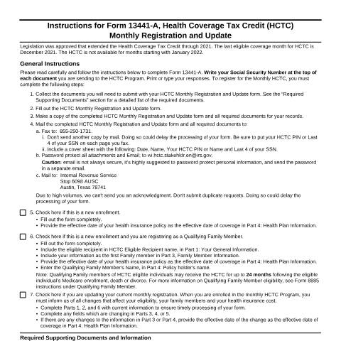 Document preview: IRS Form f13441a — IRS, United States (CERFA n°13441A)
