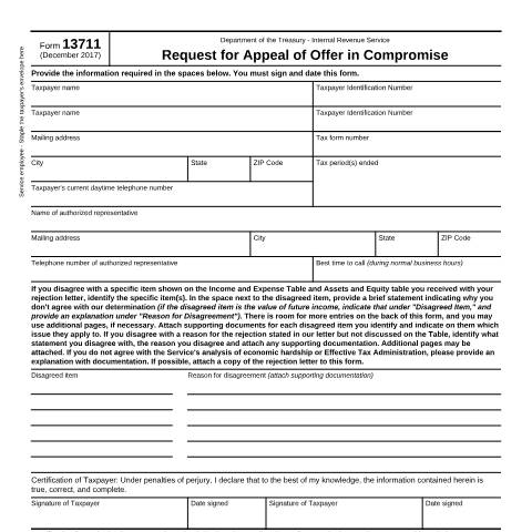 Document preview: IRS Form f13711 — IRS, United States (CERFA n°13711)