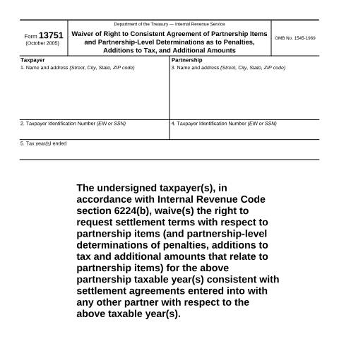 Document preview: IRS Form f13751 — IRS, United States (CERFA n°13751)