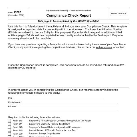 Document preview: IRS Form f13797 — IRS, United States (CERFA n°13797)