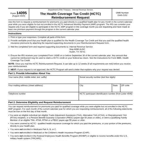 Document preview: IRS Form f14095 — IRS, United States (CERFA n°14095)