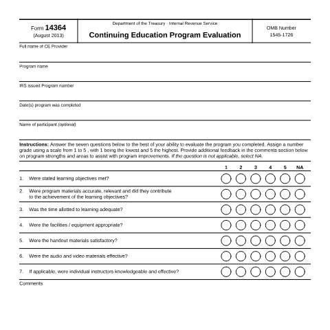 Document preview: IRS Form f14364 — IRS, United States (CERFA n°14364)